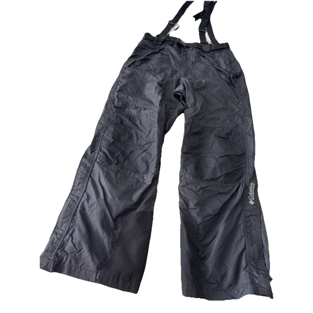 VTG COLUMBIA Mens Large Black Ski Snowboarding Pants Suspender Nylon